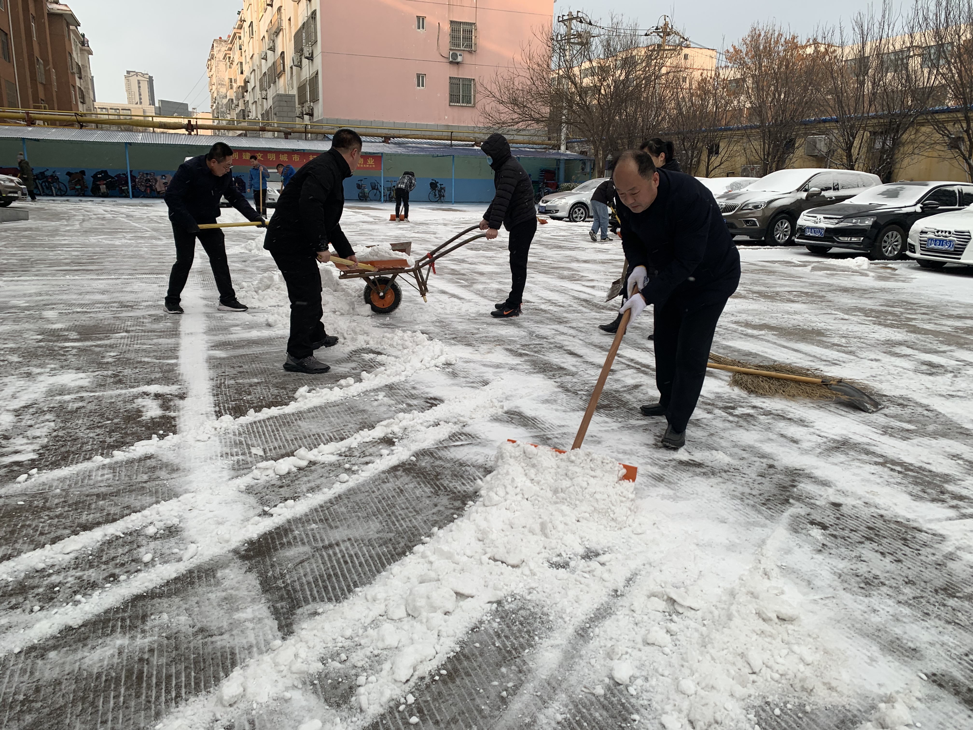 大雪覆州城  眾人齊參與——為創(chuàng)城增光添彩